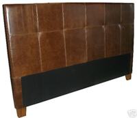 King Size Headboard in Tobacco Leather for Bed