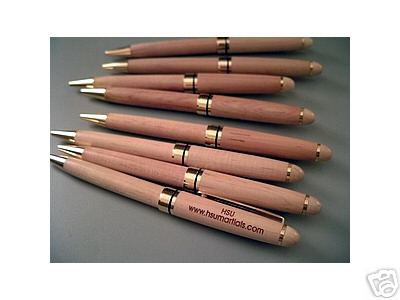 12 Personalized Engraved Maple Ball Point Pens