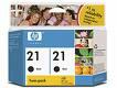 2 x Original HP Black Ink Cartridges No 21 ( C9351 )