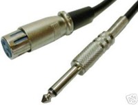 25ft XLR-Fem~1/4"Male,3pin~6.3mm Microphone Audio Cable