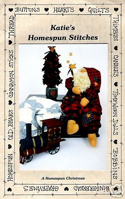 KATIES HOMESPUN STITCHES pattern HOMESPUN SANTA  