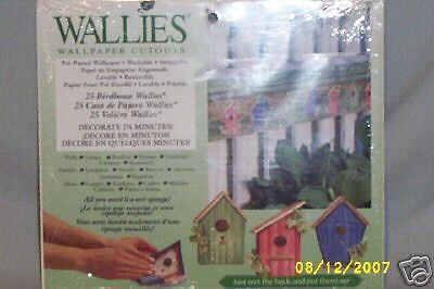 Wallies Wallpaper Cutouts 25 Birdhouses NIP #12099  