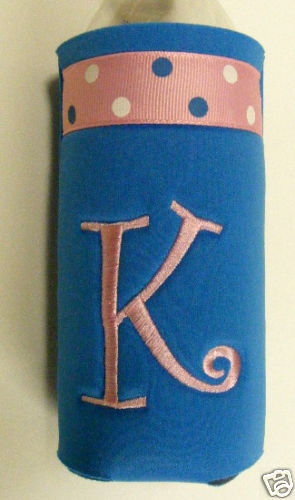 Koozie/Water Bottle Monogrammed/Personalized Blue  