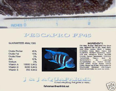 FF45b African cichlid 11# float fish food 45% 1/16 tetra angel discus 