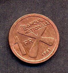 KATANGA COIN, 1 FRANC, 1961,TIPIC COIN  