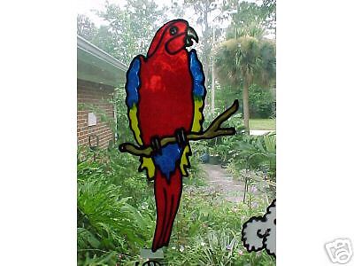 Scarlet Macaw Parrot Stained Glass Window Cling  