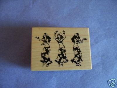 INKADINKADO RUBBER STAMPS HULA GIRLS HAWAII STAMP  