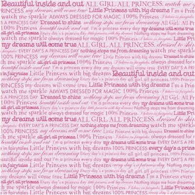 PRINCESS WORDS SCRAPBOOK GLITTER PAPER 12X12 / DISNEY  