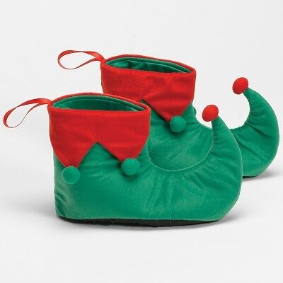 Velour Elf Costume Shoes   Christmas Party Supplies  