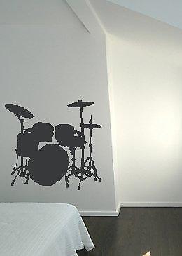 Wall Decal DRUM SET Lettering Vinyl Sticker 22X23 BIG  