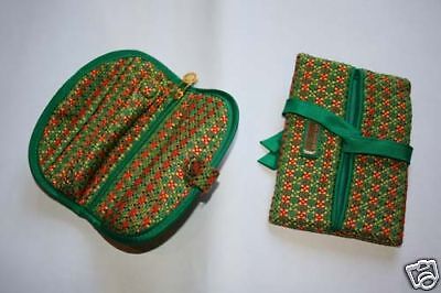 Jim Thompson silk jewelry roll/case + Tissue purse