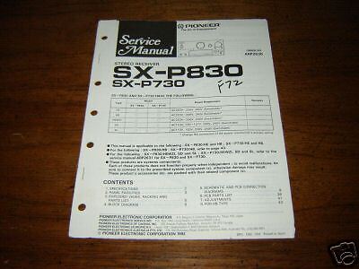 Pioneer Service Manual SX P830 SX P730 Receiver  