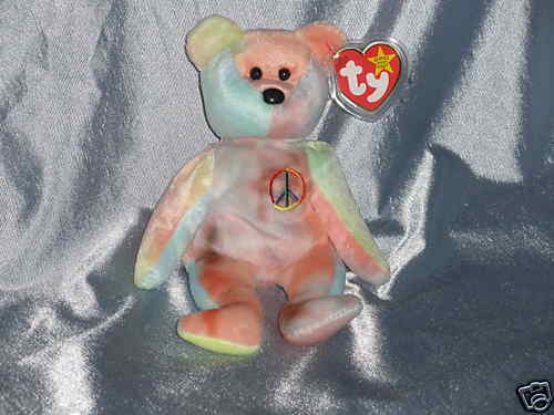 1996 Ty Beanie Baby Peace Bear Canada Born Feb 1 ,1996  