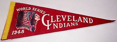 1948 Cleveland Indians World Series Red Mini Pennant  