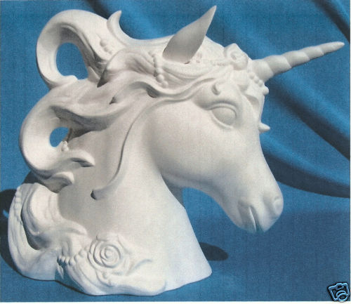 UNICORN HEAD CERAMIC BISQUE U PAINT FANTASY  