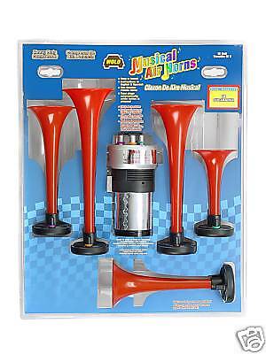   OF HAZZARD DIXIE MUSICAL AIR HORN TRUMPET SET OF 5 HORNS 12 VOLT