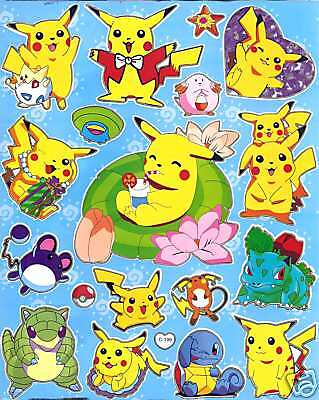 Pokemon Sticker ~C199 Pikachu Jigglypuff Squirtle  