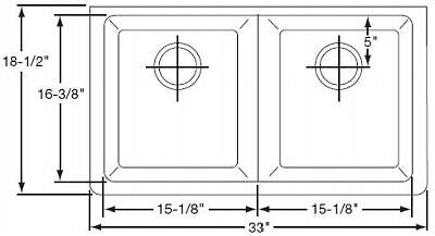 ELKAY 33x19 Black E Granite Kitchen Sink   ELGU3322BK  