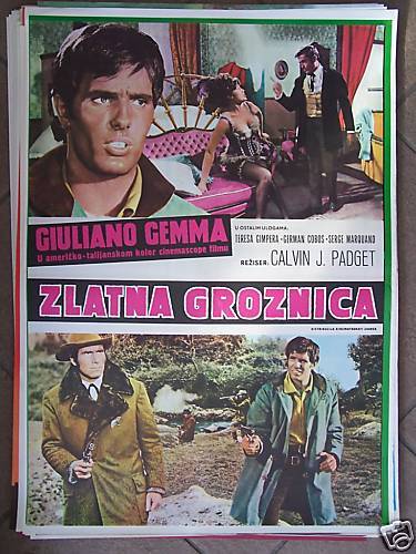 WANTED GIULIANO GEMMA YUGOSLAVIAN MOVIE POSTER 1967  