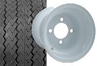 EZGO Golf Cart part sawtooth tire and wheel assy.  