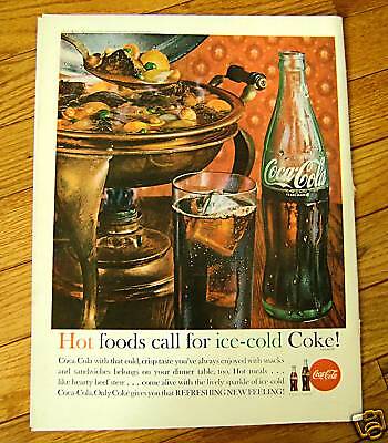 1962 Coke Coca Cola Soda Ad Snacks & Sandwiches  