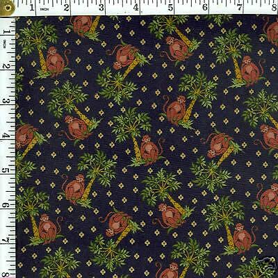 MONKEY MONKEYS cotton quilt fabric PALM TREE  