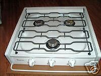 Rv/Camper 3 Burner White Drop in Cooktop Stove  