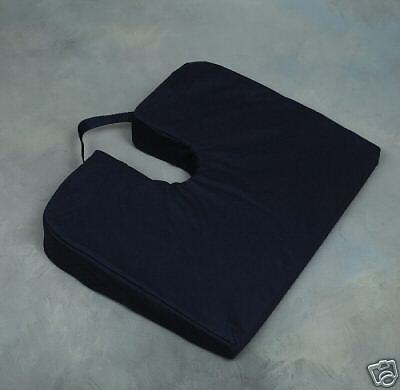 Sloping Coccyx Tail Bone Back Foam Cushion Navy Cover  