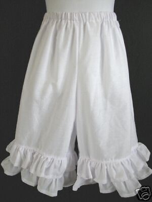 WHITE BO PEEP CAPRIS w/ruffles sizes 0M,6M,12M,2T,3T  