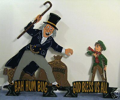 Scrooge Tiny Tim Dickens Christmas Yard Art Decoration  