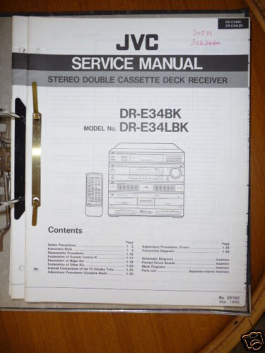 Service Manual für JVC DR E34 HiFi Anlage,ORIGINAL  