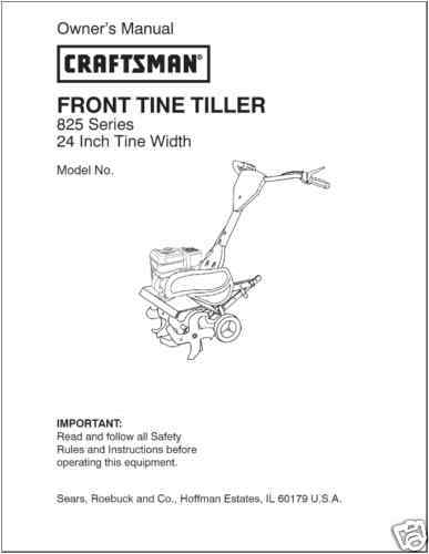 Craftsman Tiller / Cultivator Operation Manual  