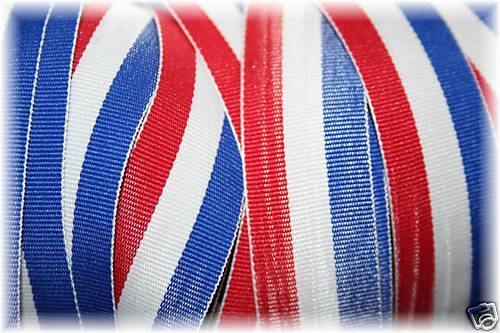 TRI STRIPE PATRIOTIC GROSGRAIN RIBBON OFFRAY  