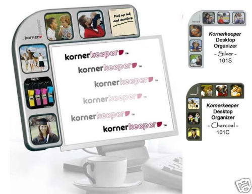 Korner Keeper Computer Monitor Orgnzer/Photo (Silver)  