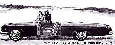 1962 CHEVROLET IMPALA SUPER SPORT CONVERTIBLE ~ MAGNET  