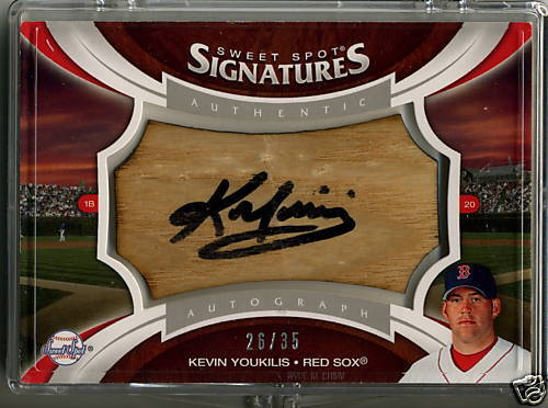 Kevin Youkilis 06 Sweet Spot Sig Auto/Bat Barrel #26/35  