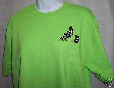 Barrel Racing Racer Lime Shirt horse rodeo MEDIUM  