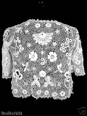 VICTORIAN FRENCH 1800S IRISH LACE SHOULDER JACKET  