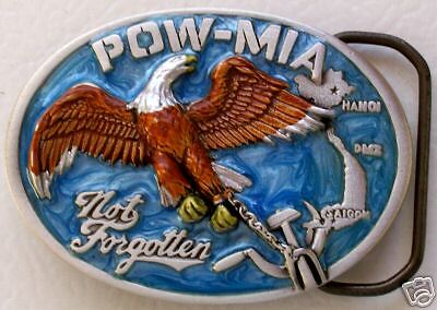 POW MIA BELT BUCKLE   NOT FORGOTTEN   MILITARY   VIETNAM  