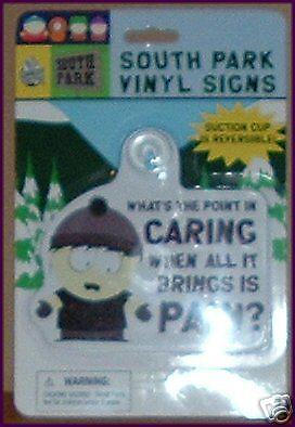 SOUTH PARK Vinyl Sign w/suction cup 5 MOC  