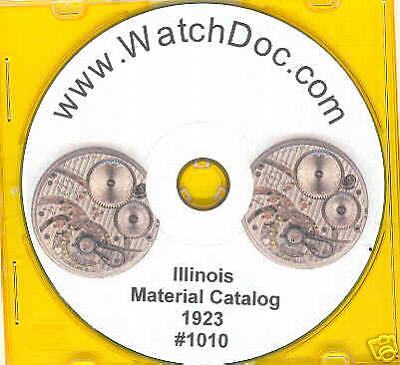 NEW Illinois Watch Material Catalog ca 1920  