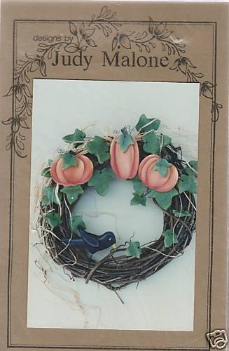 Judy Malone  PUMPKIN WREATH & BASKET Pattern Packet  