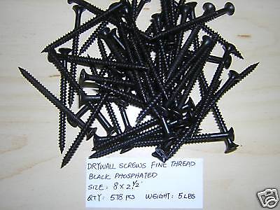 drywall screw 25 lbs 2800pcs 8 x 2 1/2 Fine blk screws  