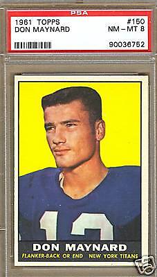 1961 Topps Football Don Maynard 150 PSA 8