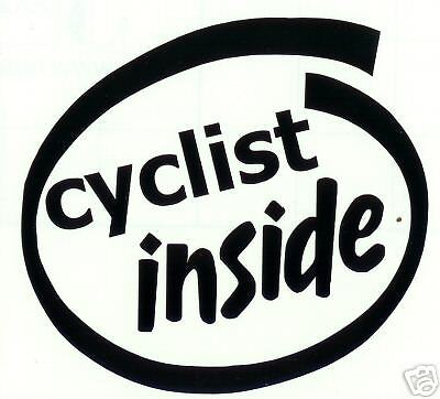 cyclist inside Decal Sticker Cycling Triathlon  