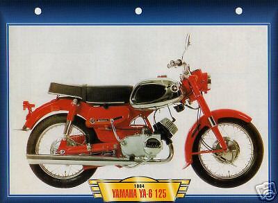 Yamaha YA 6 125 YA6 1964 Motorcycle BIG Card Photo  