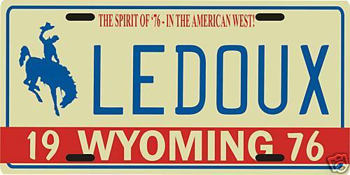 Chris Ledoux Wyoming Cowboy 1976 License Plate