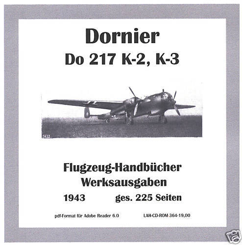 Dornier Do 217 K 2, K 3 Flugzeug Handbücher