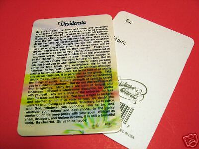 Desiderata  2 Verse Cards   SKU# 633  