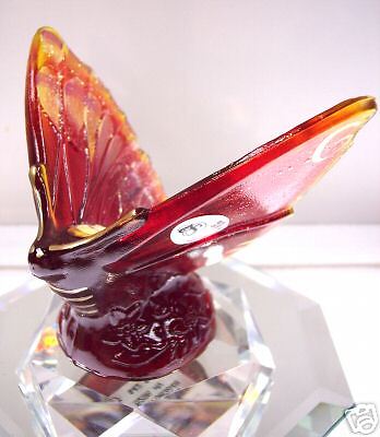 Fenton RUBY RED BUTTERFLY 5296MV 2007 Exotic Series NIB  